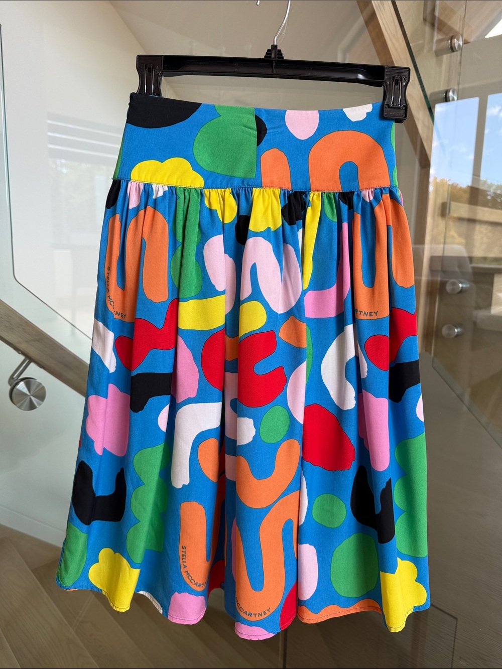 Stella McCartney Blue Multicolor Abstract Circle Skirt